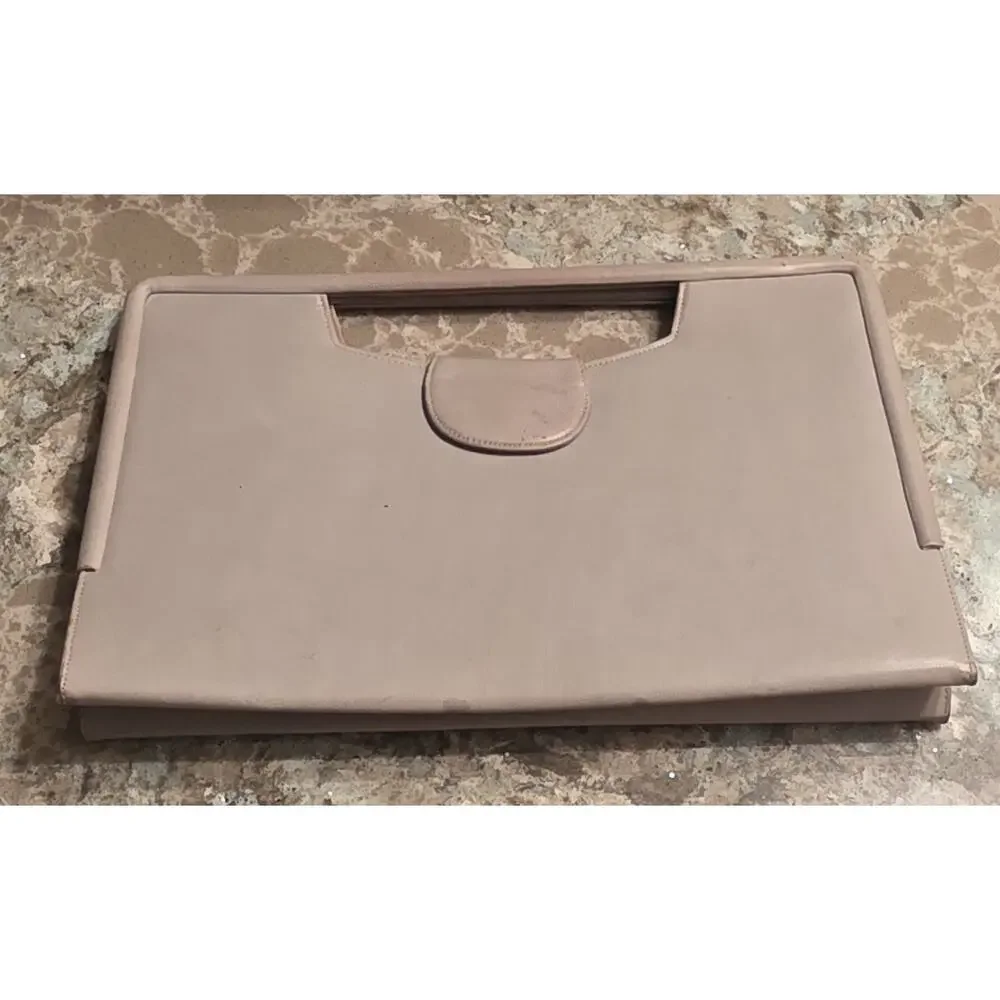 Vintage Palizzio Leather Handbag Tan Clutch Shoulder Bag Purse VTG